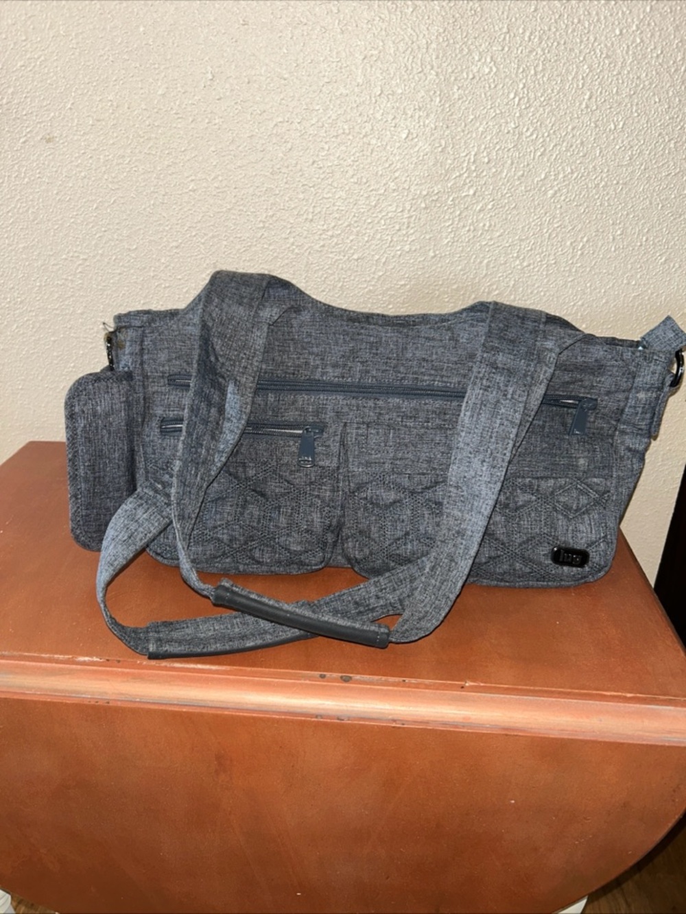 lug Charcoal Quilted Satchel Crossbody Bag